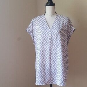 Pleione Paisley XL top blouse shirt v neckline pullover luxury style soft